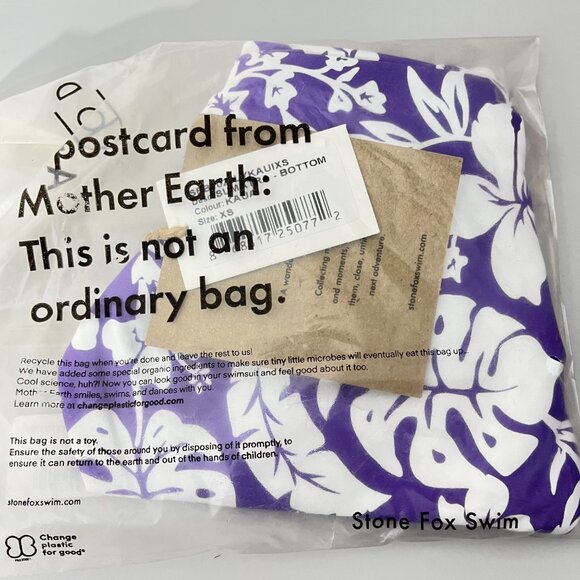 Stone Fox Swim Sumatra Bottom‎ Kauai Purple & White Floral Bikini Bottom XS - Picture 2 of 3